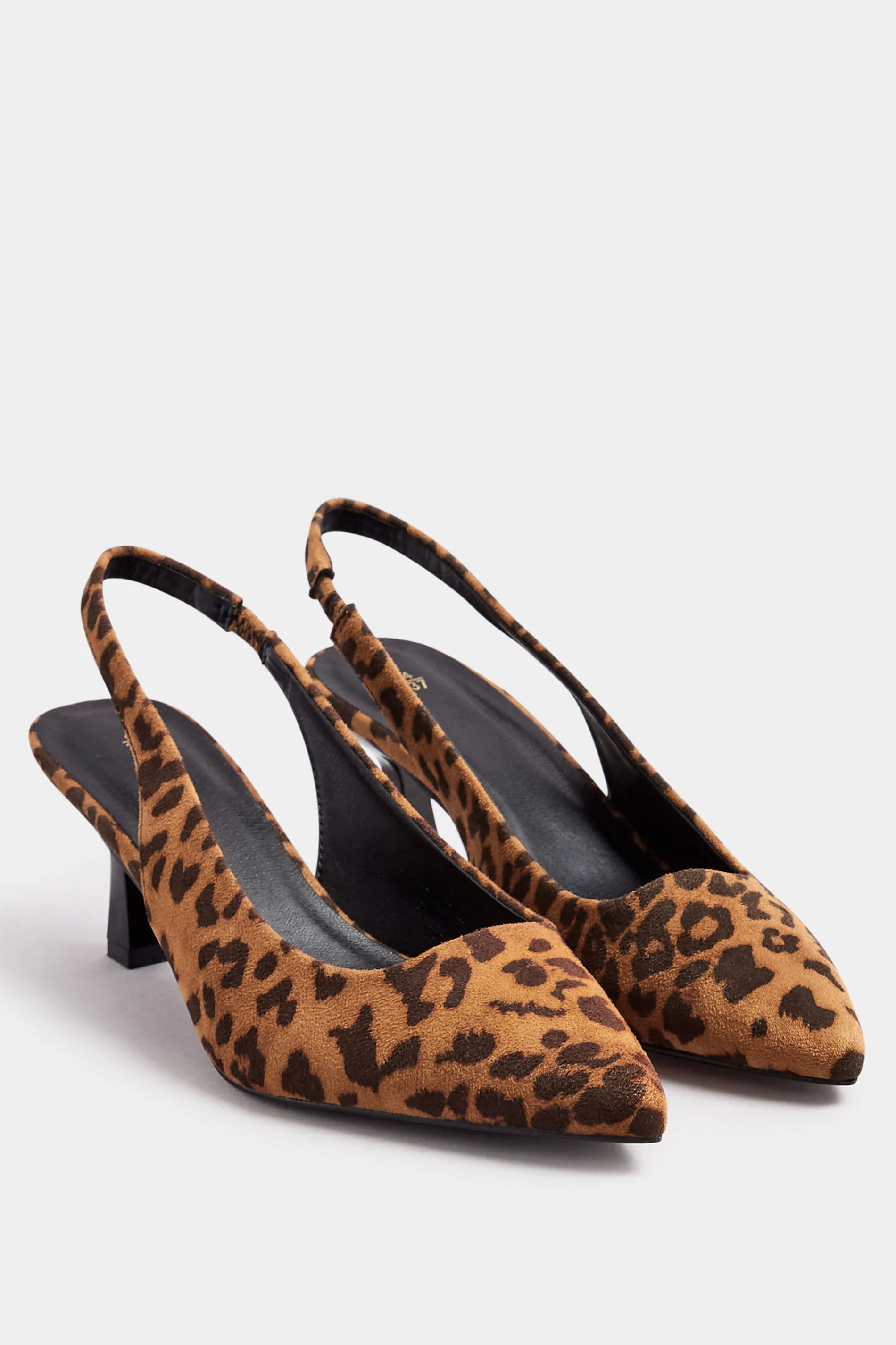 Extra Wide Fit Printed Slingback Kitten Heels
