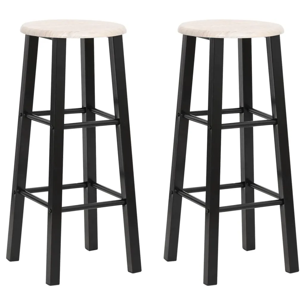 VidaXL Bar Stools 2 pcs Black MDF