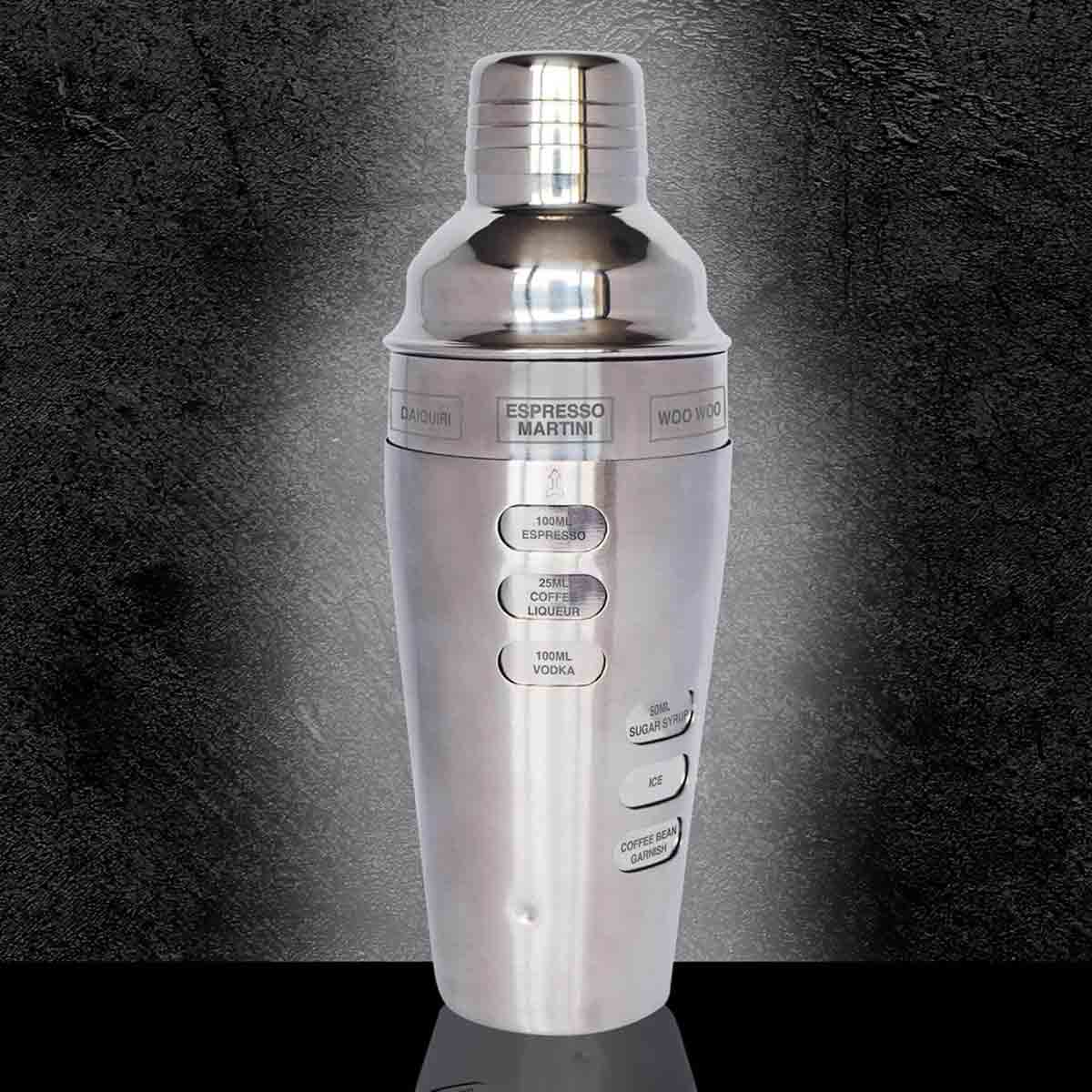Original Products Bar Originale Recipe Stainless Steel Cocktail Shaker 600ml Silver