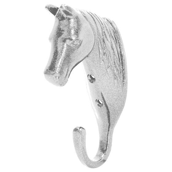 Perry Equestrian Fixtures and Fittings | Perry Equestrian Horse Head Single Hook Colour Silver