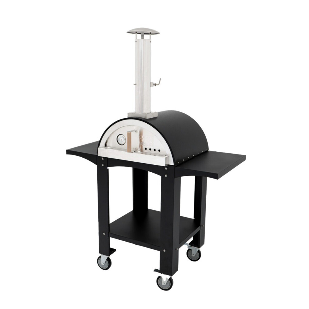 Fresh Grills Free Standing Extra Large Pizza Oven with Prep Stations - Silver