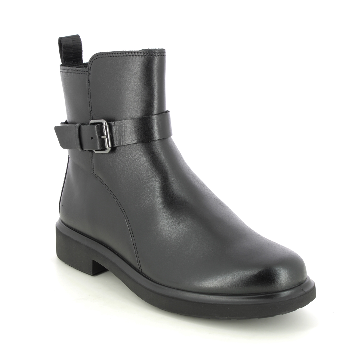 ECCO Amsterdam Tex Metropole Black leather Womens ankle boots 222013-01001 in a Plain Leather in Size 38