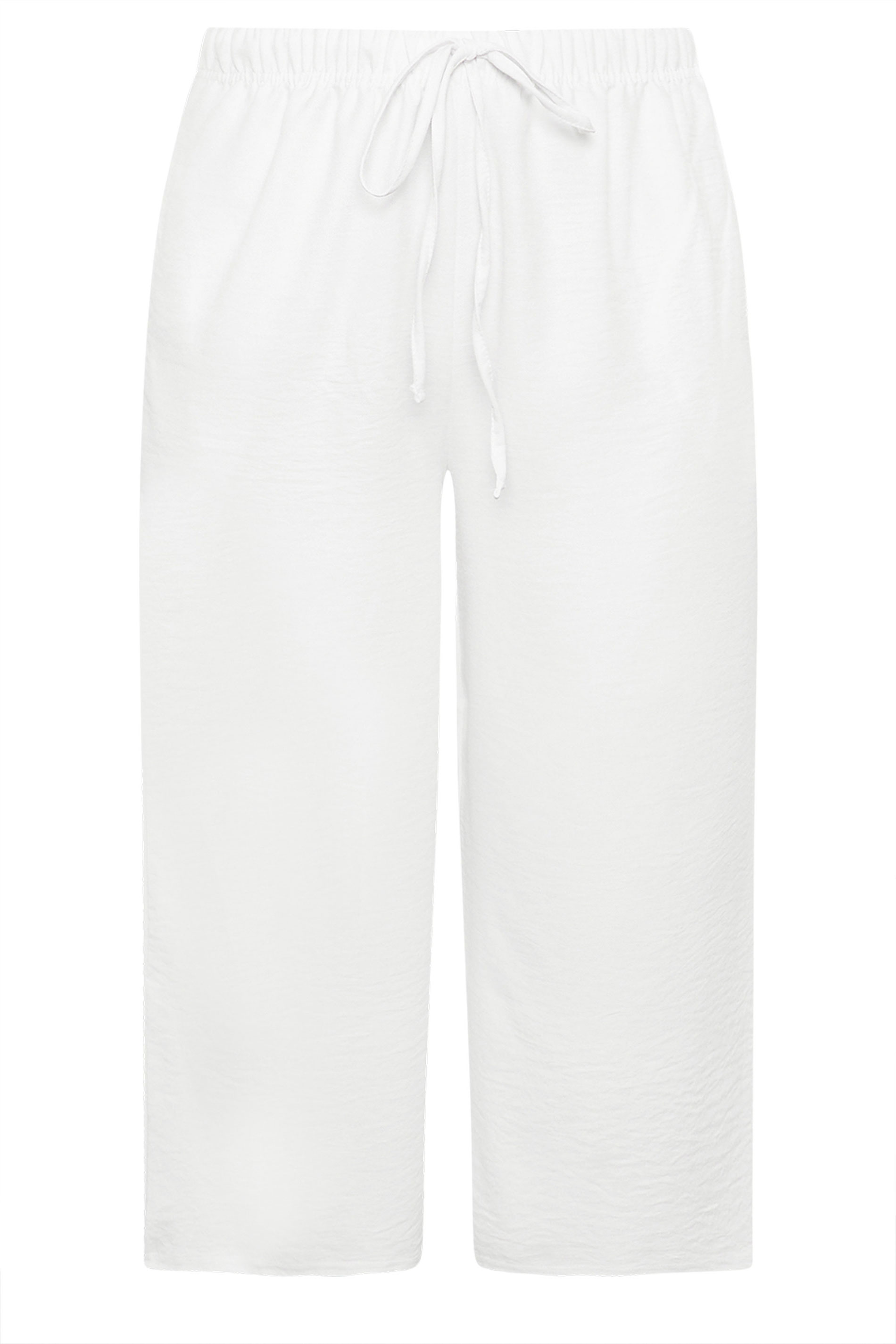 Linen Look Cropped Trousers