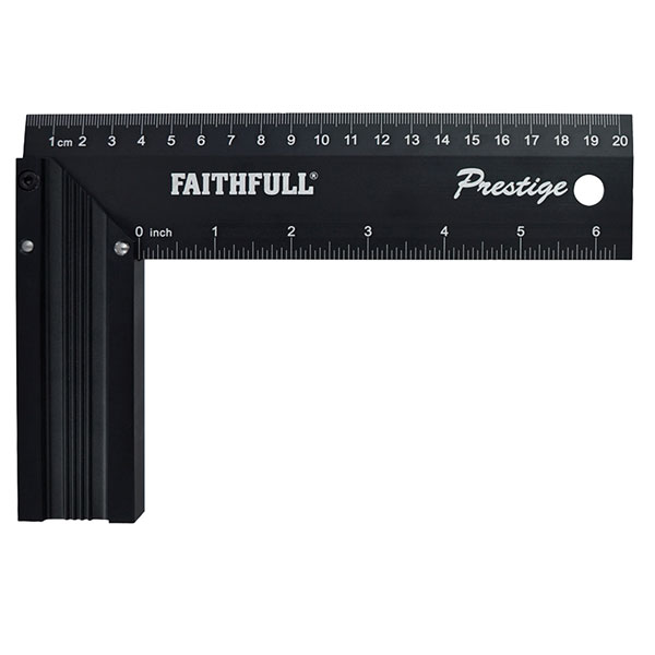 Faithfull FAICS10CNC Prestige Try Square Black Aluminium 250mm
