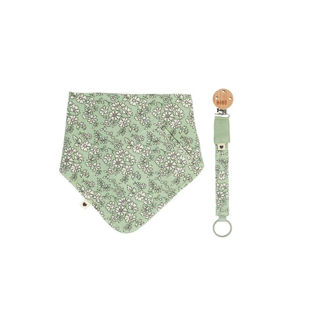 BIBS World Bibs X Liberty Bib + Clip Set - Capel - Sage | Capel/sage / One Size