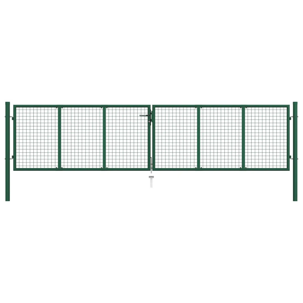 VidaXL Mesh Garden Gate Steel 400x100 cm Green