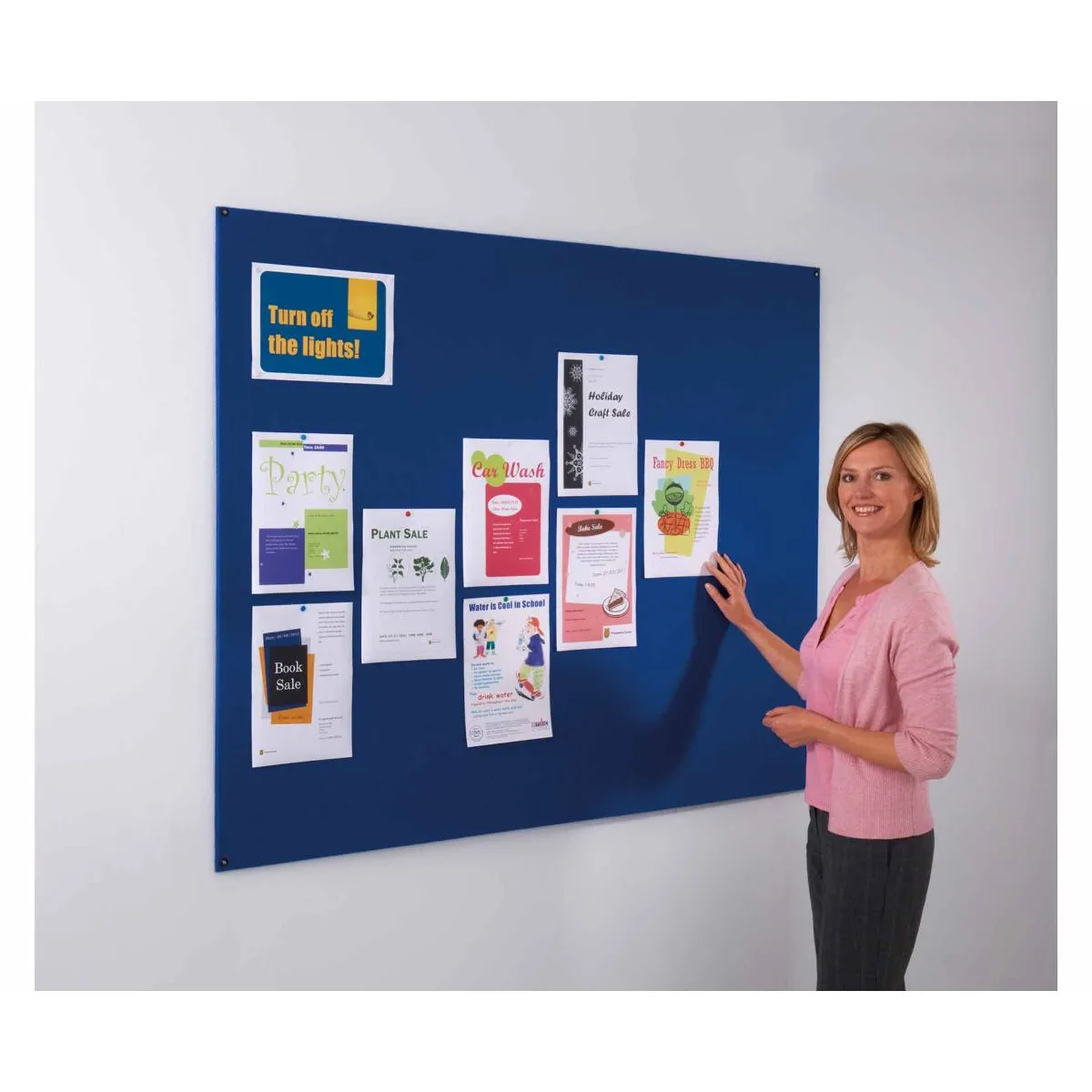 Metroplan Metroplan Frameless Felt Noticeboard 1200 x 2400mm, Dark Blue | Conference Supplies & Presentation Equipment > Notice Boards > Fabric Pin Board