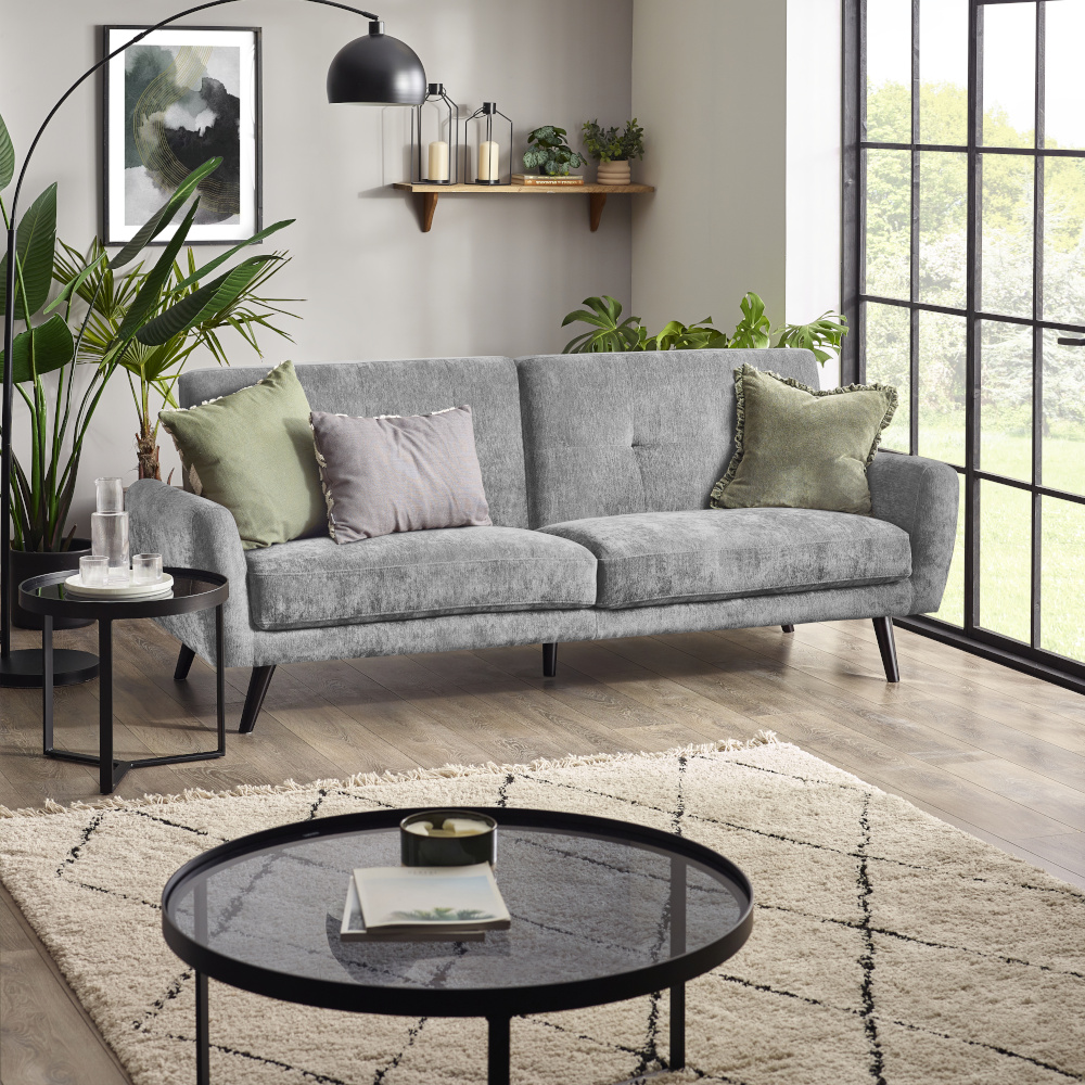 Happy Beds Monza - Split Back Design Sofa Bed - Dove Grey - Fabric