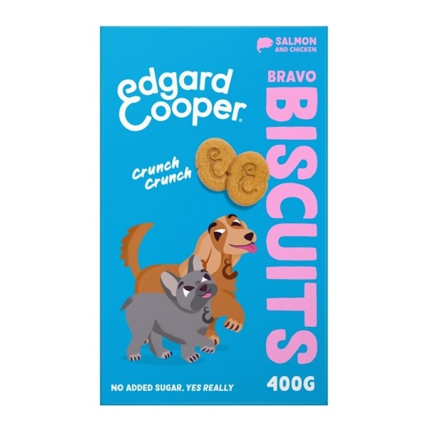 Edgard And Cooper Bravo Salmon and Chicken Biscuits for Dogs - 400g Box