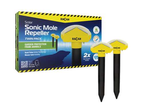 AMOS Racan Solar Sonic Mole Repeller, Twin Pack