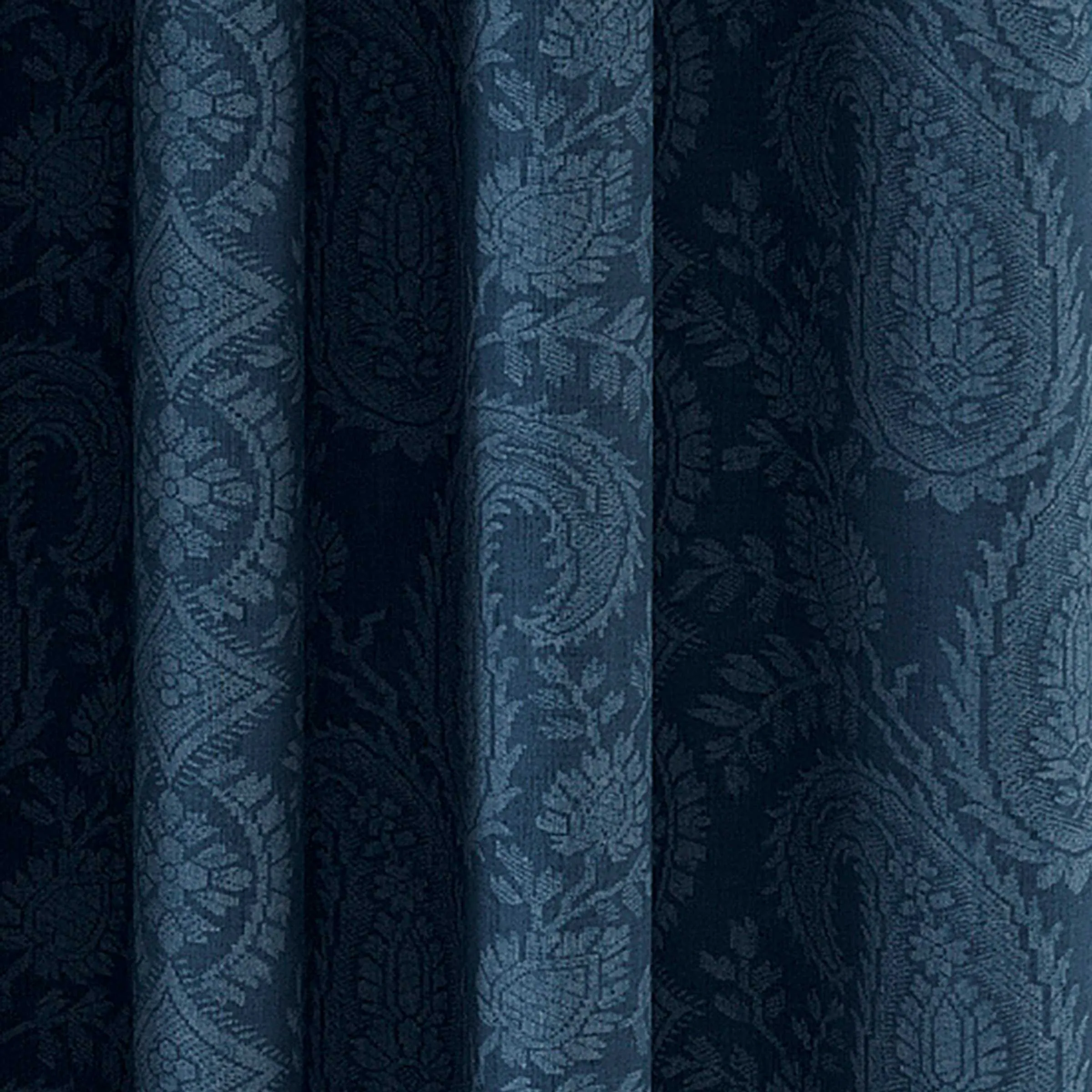  Silk Road Paisley Lined Curtains 66" x 54", Blue