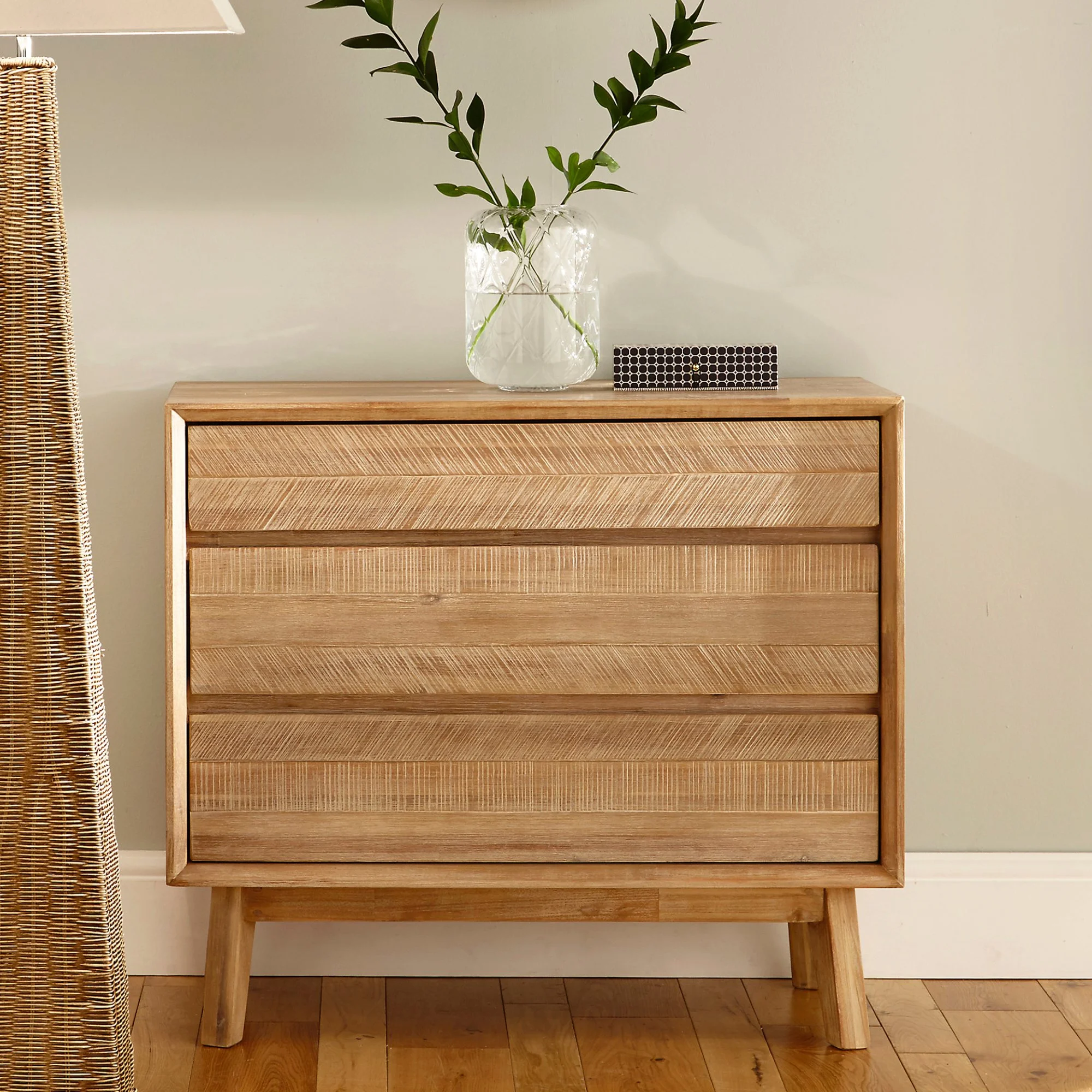 Pacific Lifestyle Kalmar Sand Wash Acacia Wood 3 Drawer Unit