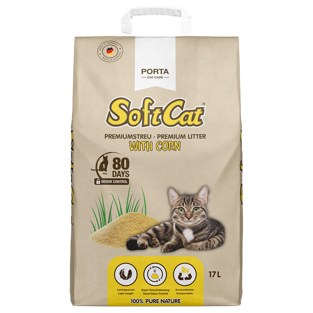 Softcat Porta Corn Cat Litter - Economy Pack: 2 x 17 litres