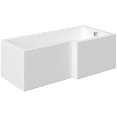 Trojan Baths Right-Handed Non-Reversible Acrylic L-Shaped 6 Right-Hand Bath, Panel, Screen & Air Spa Set, (L)1700mm (W)850mm