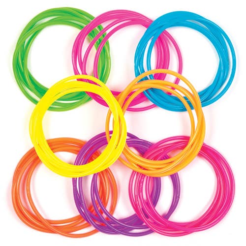 Baker Ross Gummy Bracelets - 40 Gummy Band Bracelets In Bright Assorted Colours. Jelly Bracelets. Party Bag Fillers. Size 6cm.