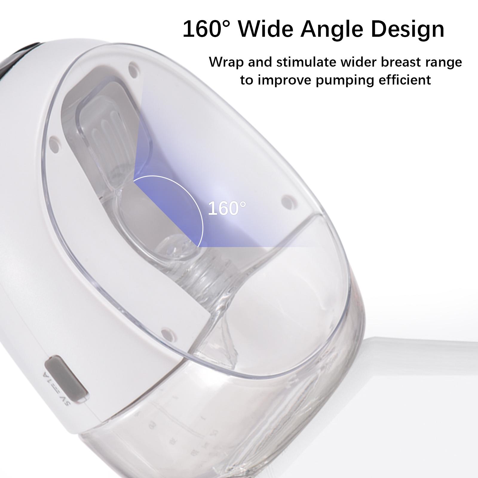 TOMTOP JMS 1-Pack Portable Wearable Breast Pump Hands Free Electric Breast Pump for Breastfeeding 4 Modes 9 1-pack white