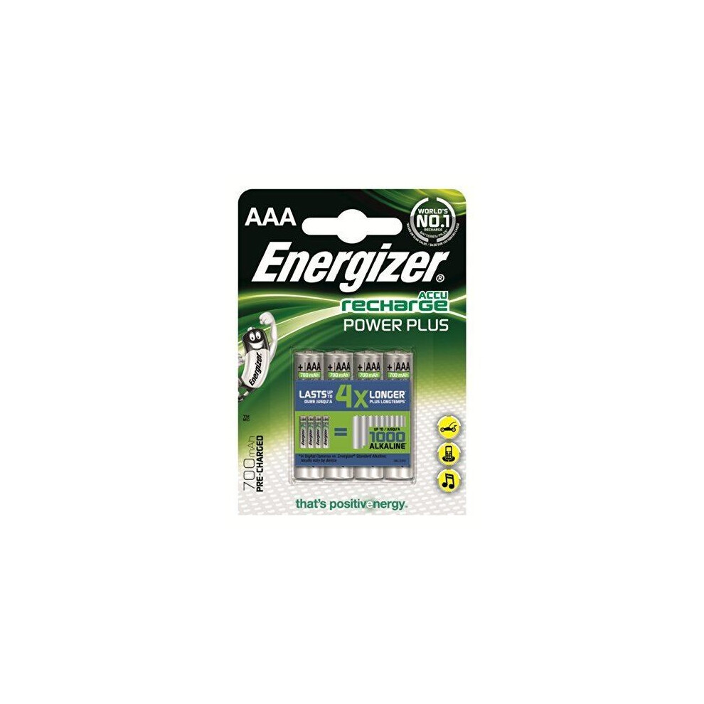 Energizer Rechargeable Power Plus AAA Batteries - Pack of 4