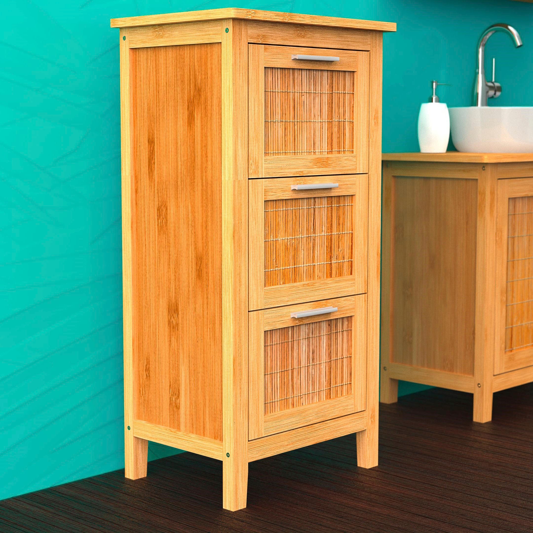 SCHÜTTE EISL Bathroom Cabinet with 3 Drawers Bamboo 30x42x82 cm