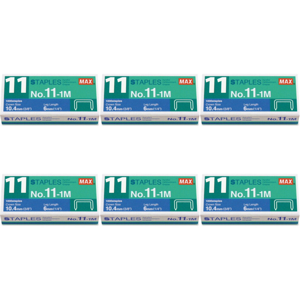 Aiuto In Ufficio Max No. 11-1M Staples for Vaimo Staplers, 6 Packs