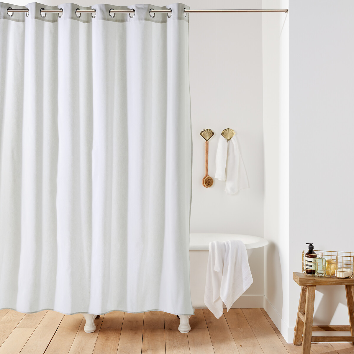 La Redoute Interieurs Scenario Plain Canvas Shower Curtain by La Redoute