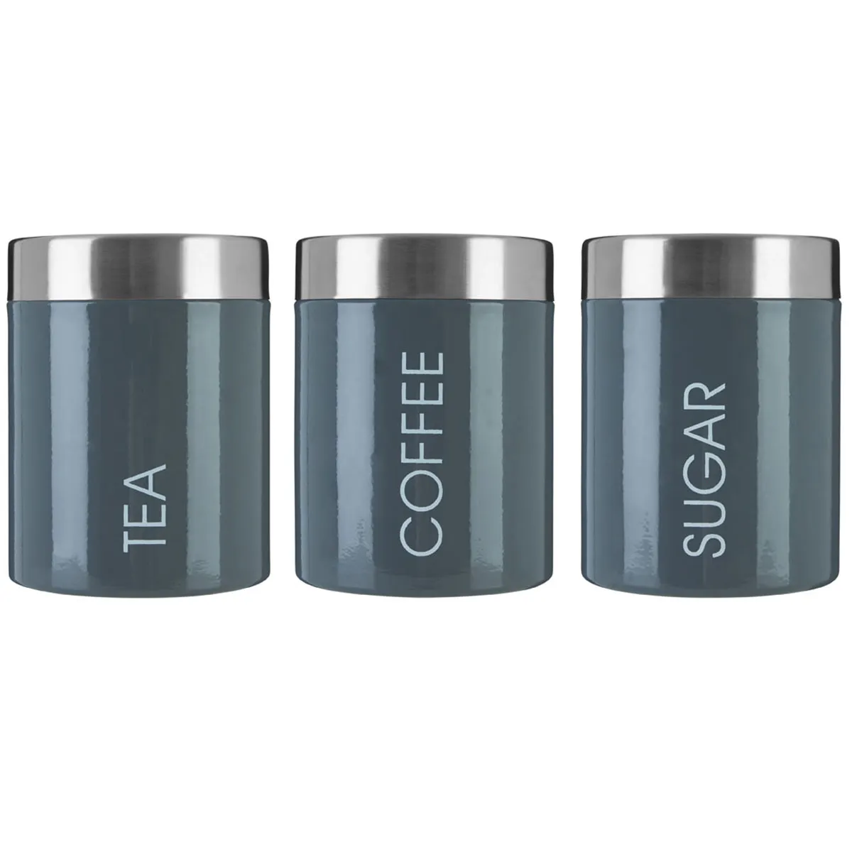 Robert Dyas Grey Enamel Liberty Canisters - Set of 3