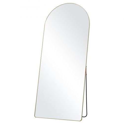  Arched Full Length Mirror, 71'' x 30'', Large Free Standing Leaning Hanging Wall Mounted Floor Mirror with Stand Aluminum Alloy Frame, Full Body