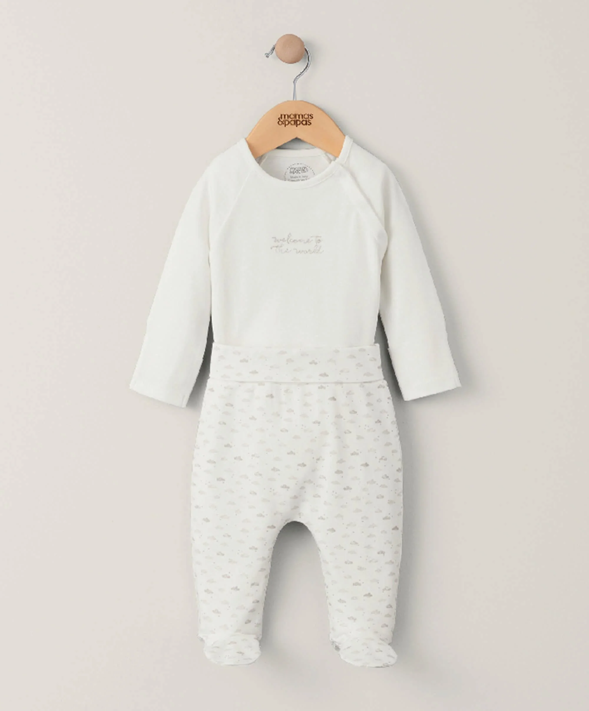 Mamas & Papas Welcome to the World Top & Cloud Legging Set (2 Piece)
