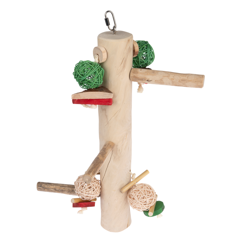 Tiaki Xl Java Wood Perch Station Swing - 51 X 25 X 19 Cm (l X W X H)