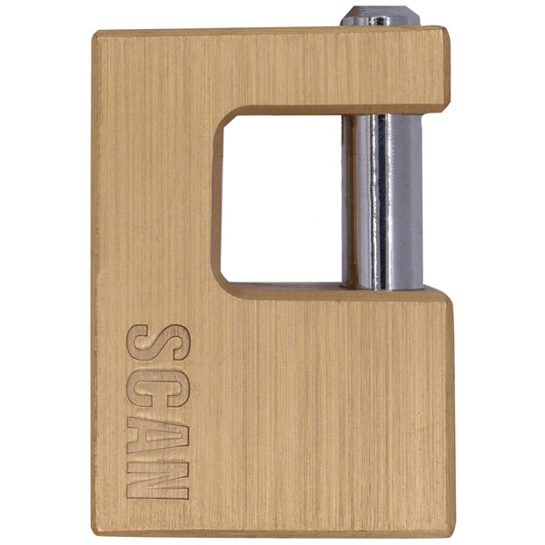 Scan Brass Shutter Padlock 60mm Scaplb60shut