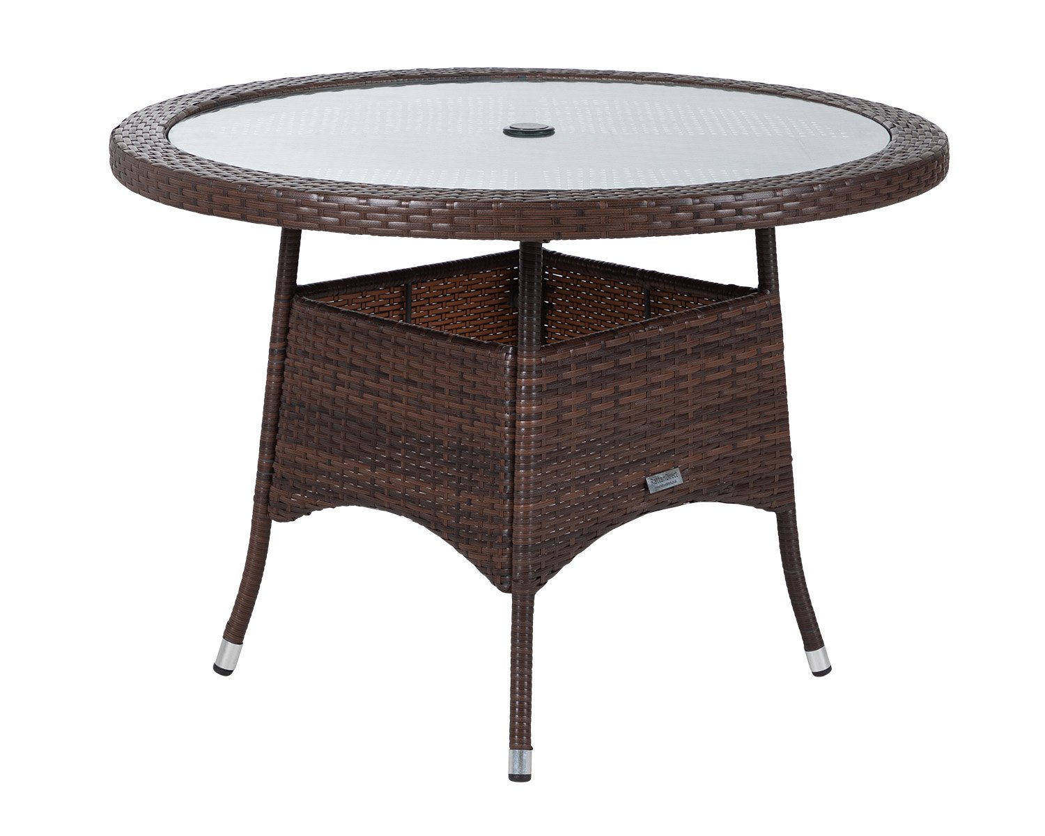 Rattan Direct Small Round Rattan Garden Dining Table in Brown