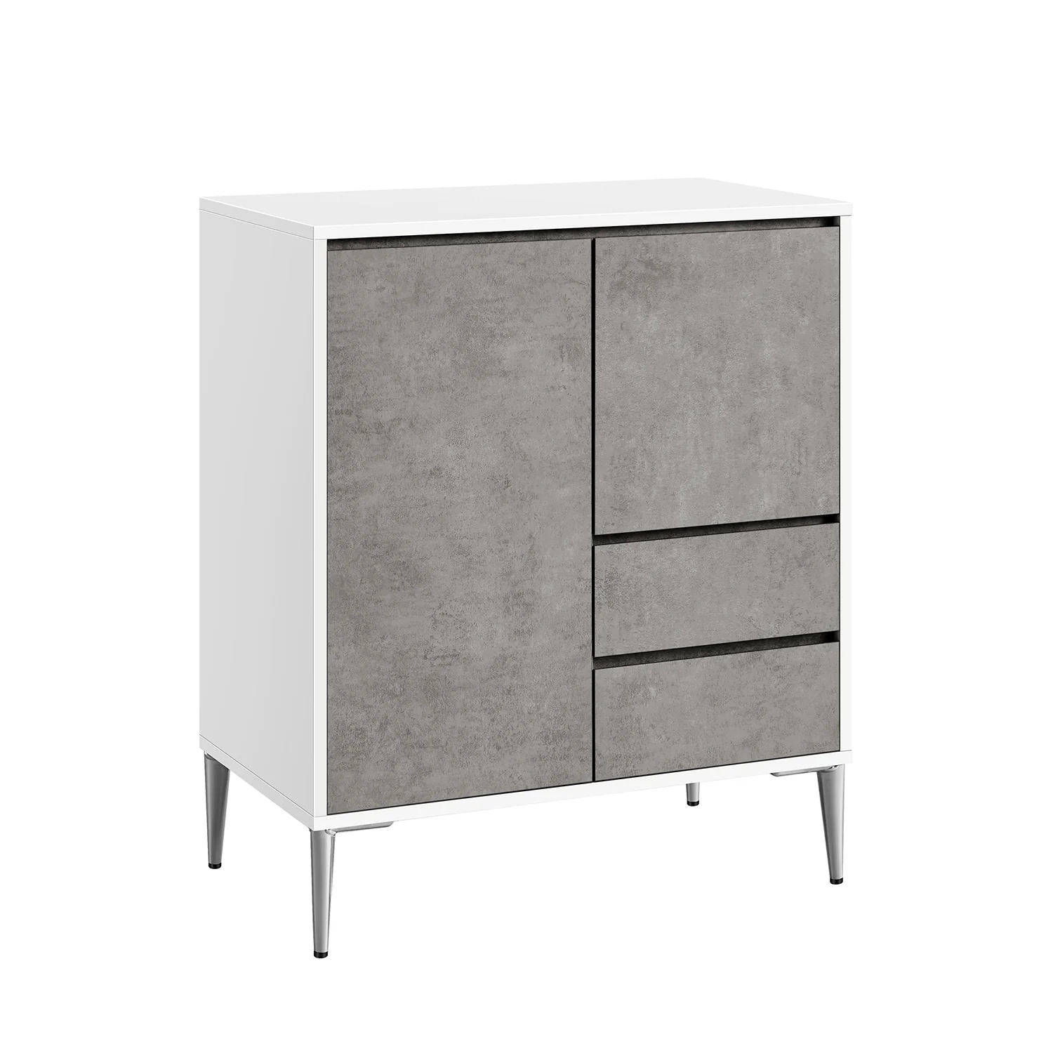 VASAGLE Sideboard with Drawers and Adjustable Shelves, Concrete Grey