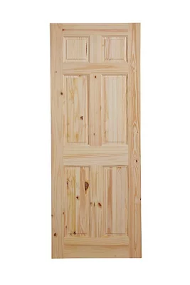 Fortia 6 Panel Unglazed Victorian Natural Pine Veneer Internal Timber Door, (H)2032mm (W)813mm (T)35mm