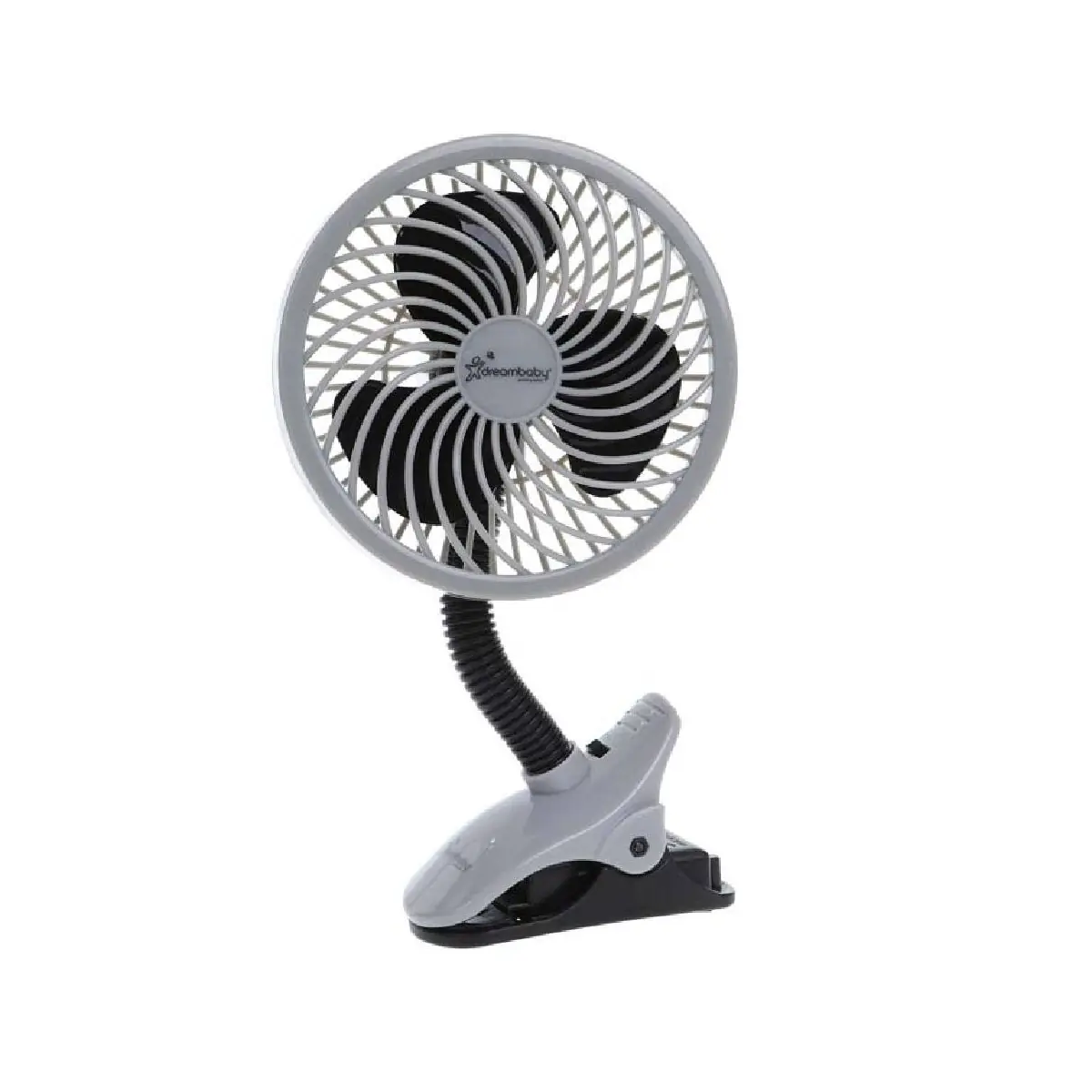  USB Rechargeable Clip-On Caged Fan - Grey, Grey