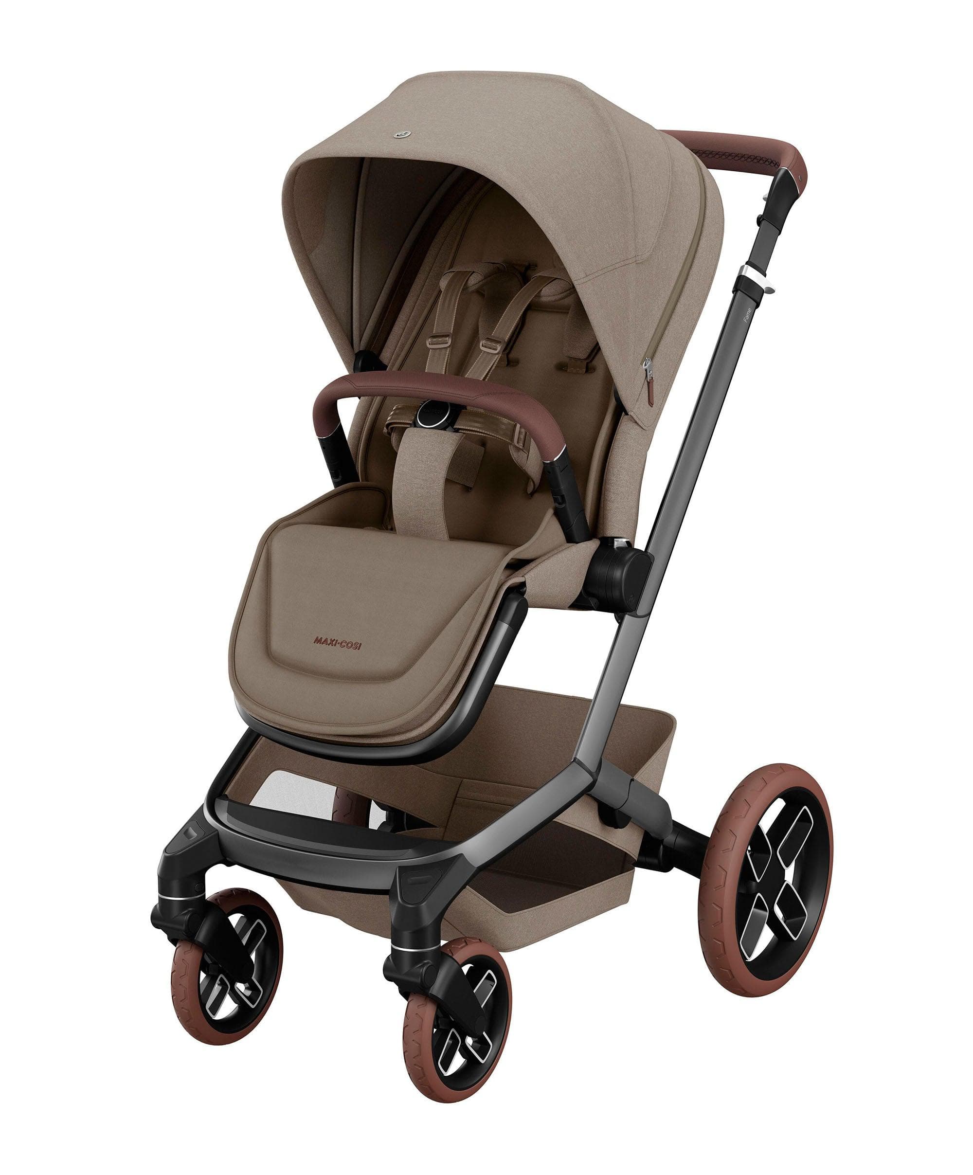  Fame Pushchair – Twillic Truffle with Brown Wheels