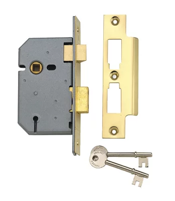 Yale PM320 3 Lever Sashlock 76mm - Brass