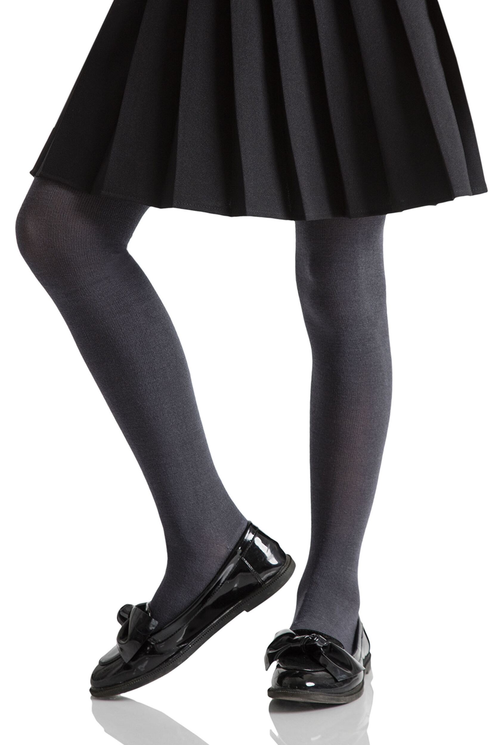 SOCKSHOP 1 Pair Plain Bamboo Tights with Smooth Toe Seams|Size: 13-14 Years|grey
