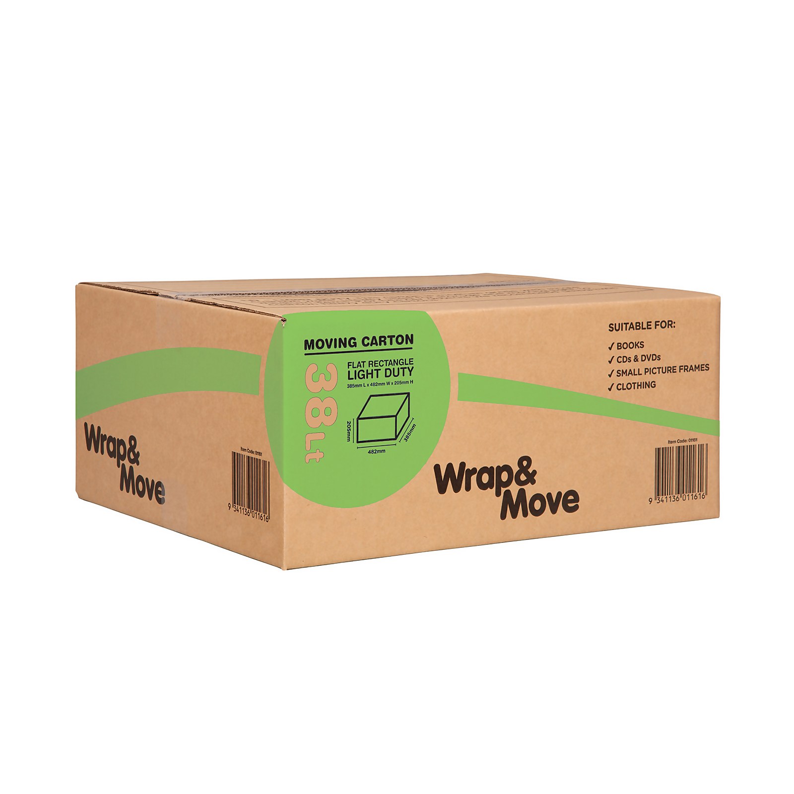 Homebase 38L Flat Rectangle Moving Box Light Duty