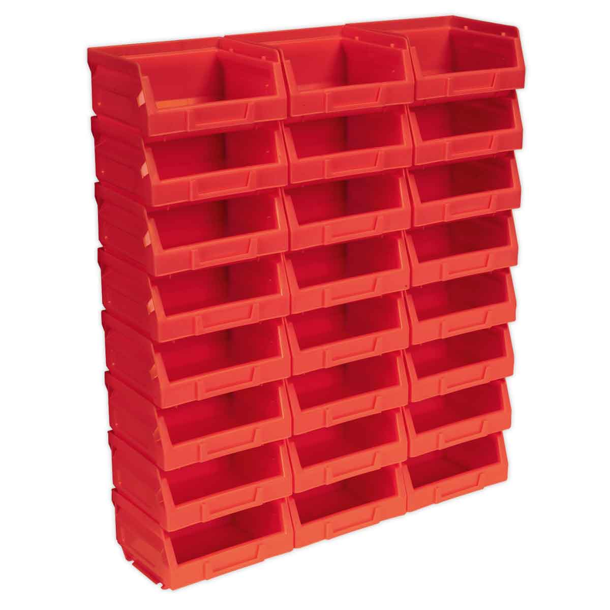  Plastic Storage Bin 103 x 85 x 53mm RED Pack of 24
