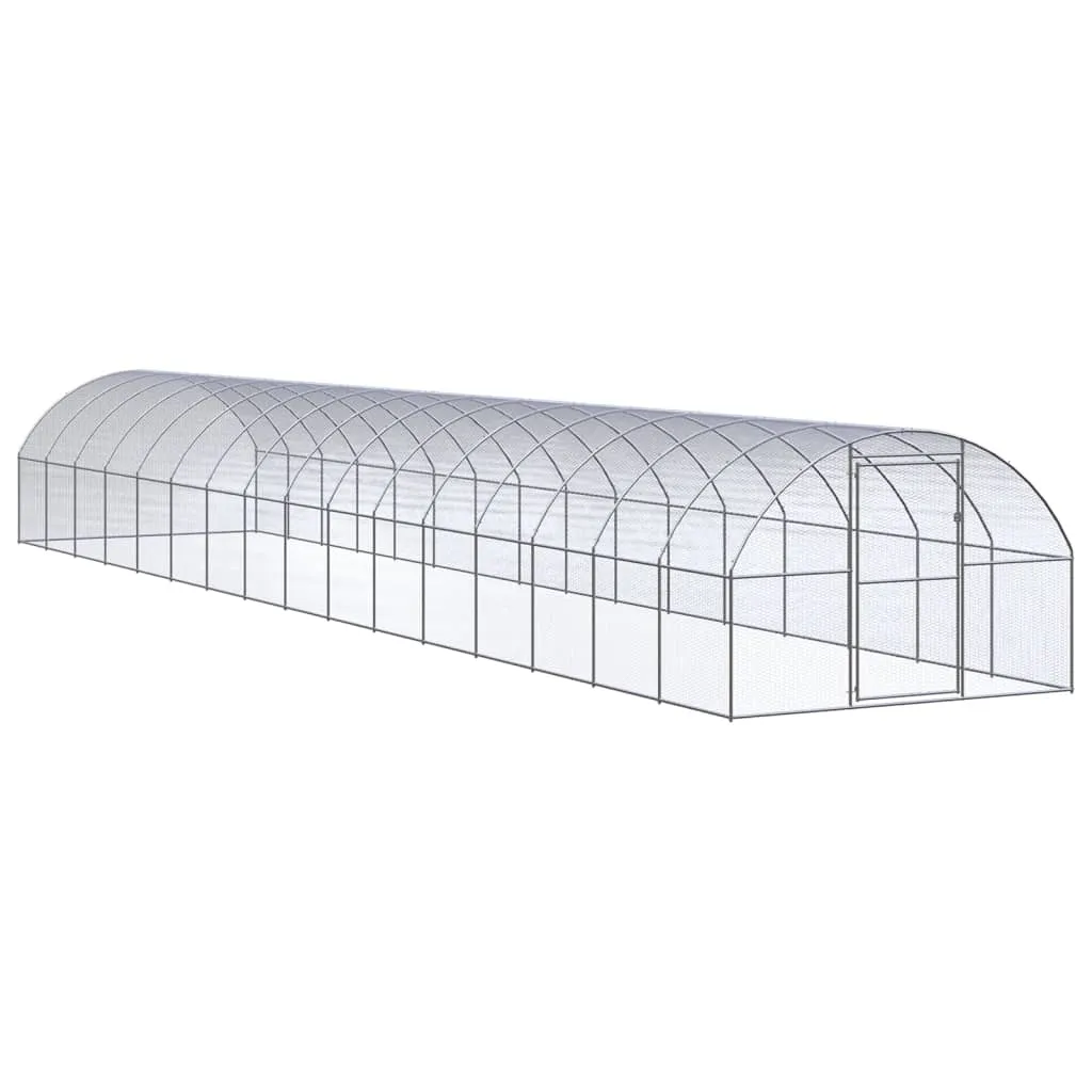 VidaXL Outdoor Chicken Coop 3x16x2 m Galvanised Steel