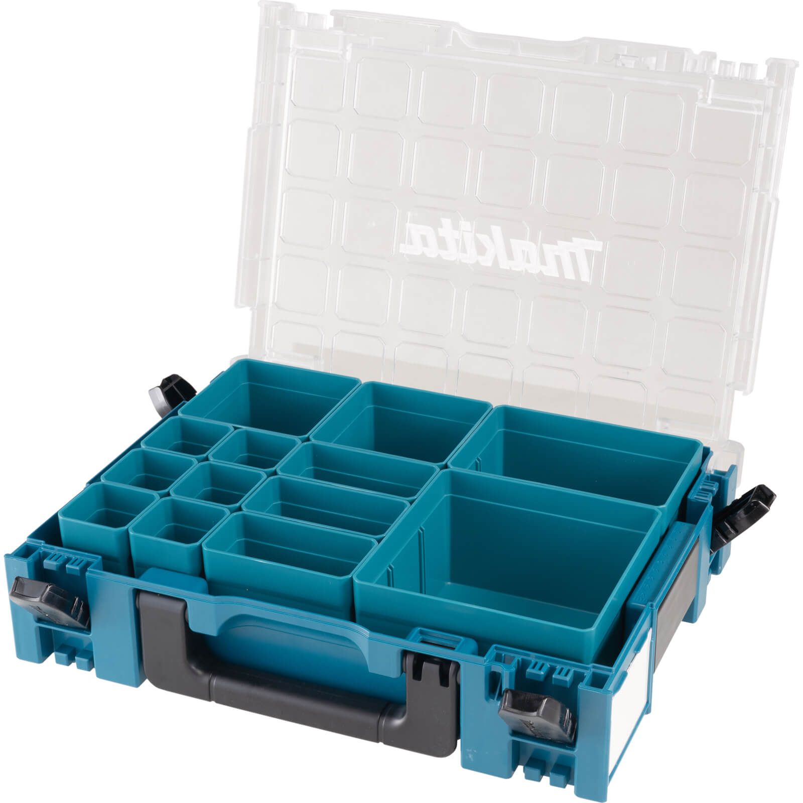 Makita 191X80-2 Clear Lid Makpac Tool Case Stacking Organiser Tool Box + Inserts
