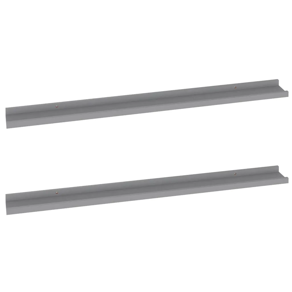 VidaXL Wall Shelves 2 pcs Grey 100x9x3 cm