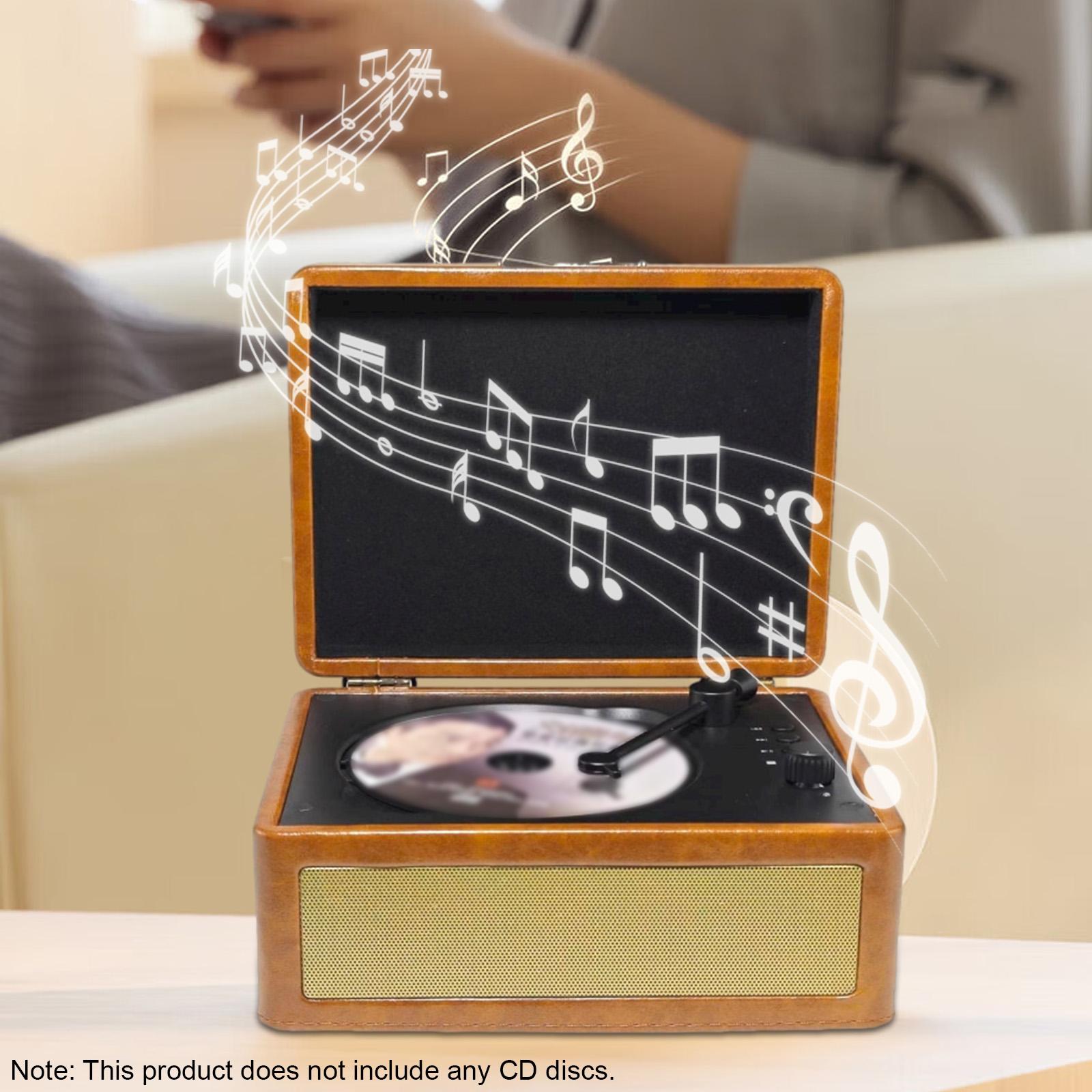 HONOR ELECTRONICS Retro CD Player Multifunctional Tray-type BT Cassette Record Player Audio Turntables High Fidelity khaki