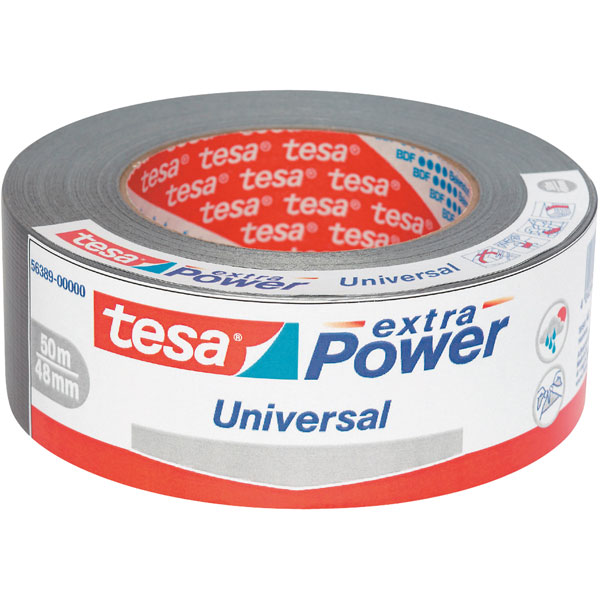 Tesa  Rouleau de toile adhésive renforcée 48 m x 50 mm coloris gris