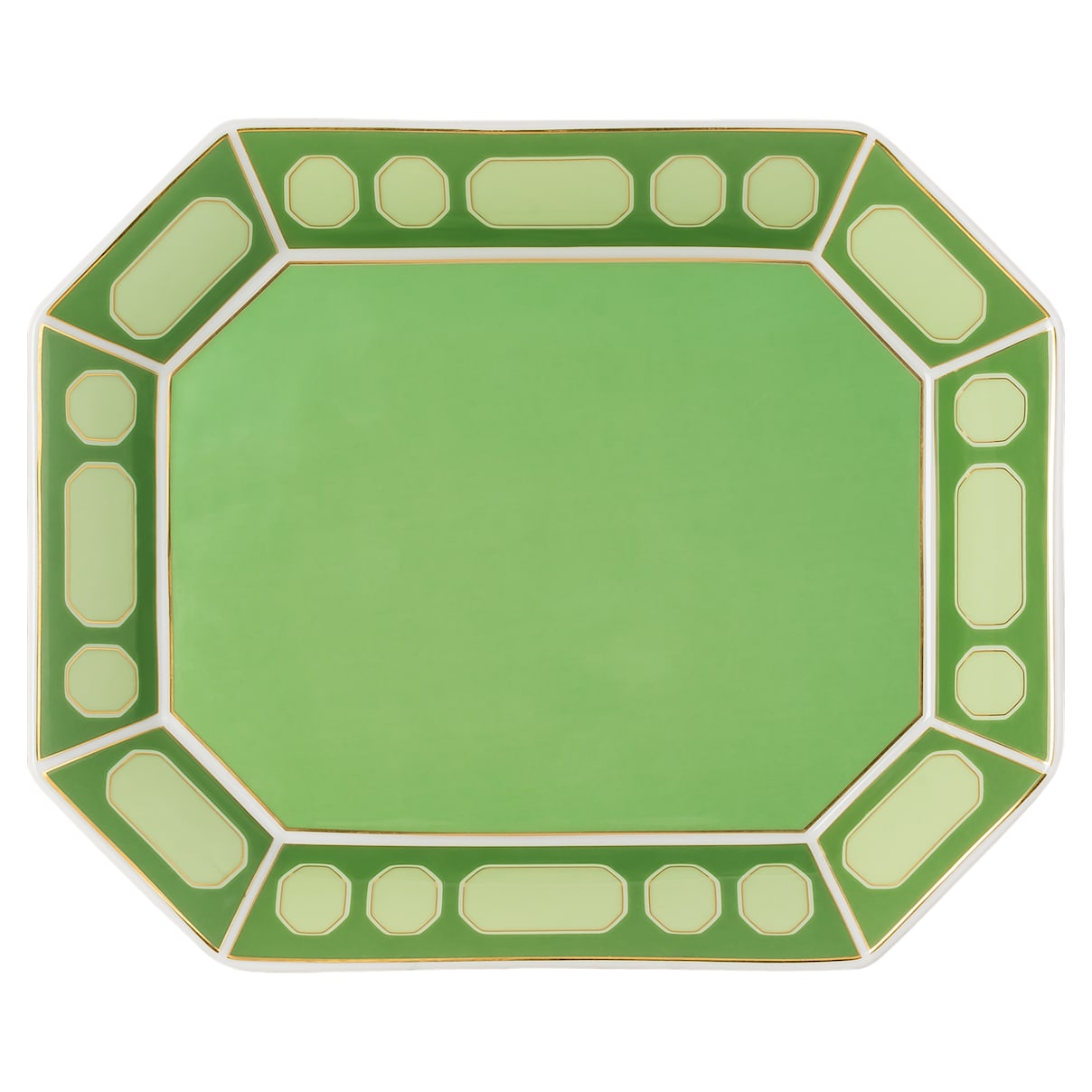 Swarovski Signum tray, Porcelain, Large, Green