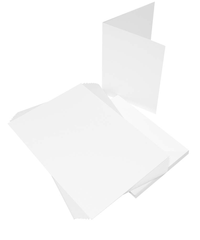 Craft UK 50 X 5" X 7" White Blank Cards 250gsm & Envelopes 120gsm Card Making Craft 289