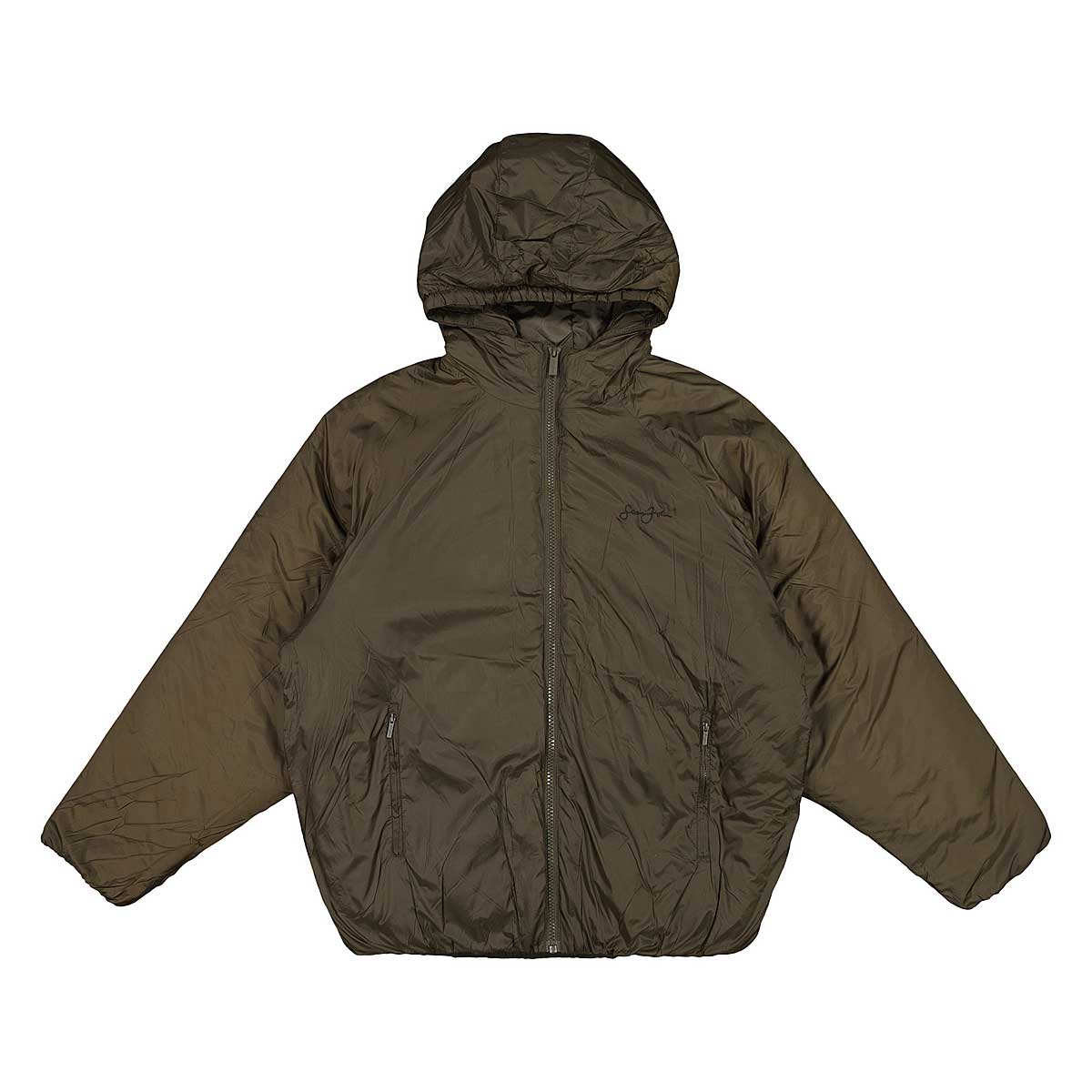 Sean John Script Logo Round Padded Jacket, Dark Brown, Male, Jackets & Outerwear, 6076935