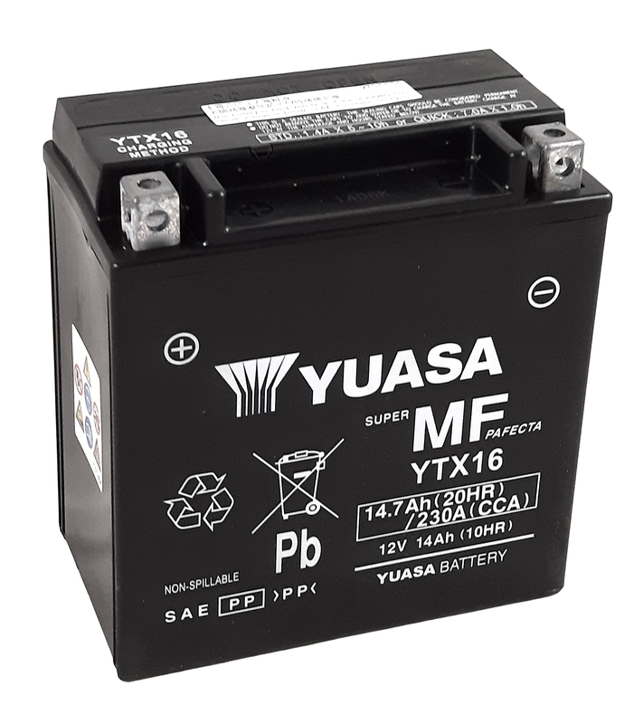 YUASA W/C Battery Maintenance Free Factory Activated - YTX16 FA