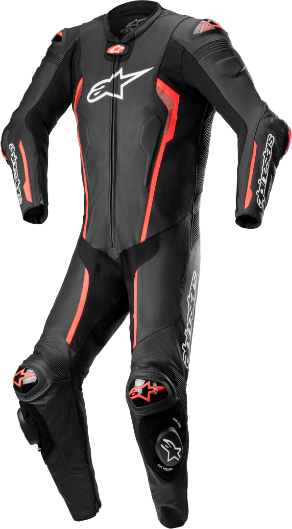 Alpinestars Missile V2 Costume da moto monopemo in pelle, nero-rosso, dimensione 46