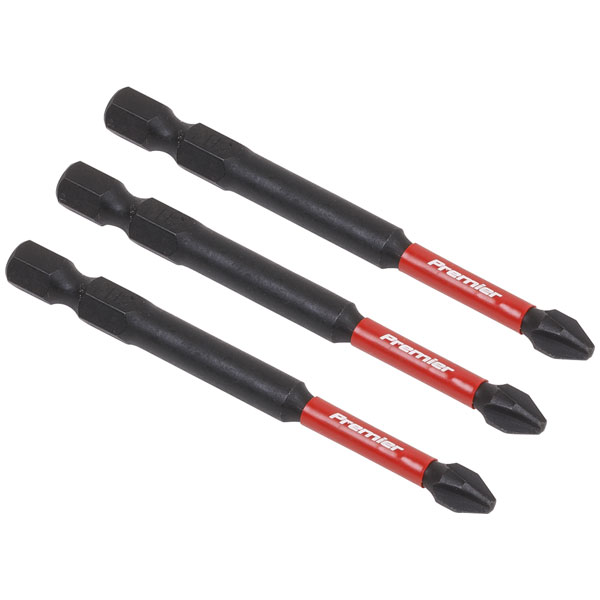 Sealey AK8255 Phillips #2 Impact Power Tool Bits 75mm - 3pc
