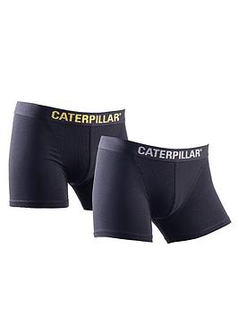 Caterpillar CAT BOXER SHORTS Mens Cotton 2 Pack Underwear Black | Large